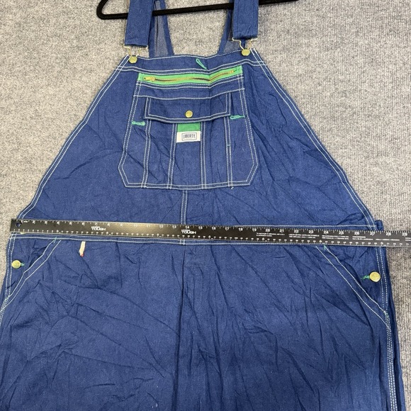 Liberty Bib Overalls Mens 52x32 Blue Denim Workwear Carpenter Utility Ranch - Picture 7 of 16